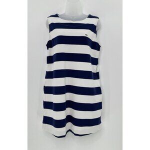 Vineyard Vines Target Shift Dress Navy White Striped Nautical Preppy Sz L EUC